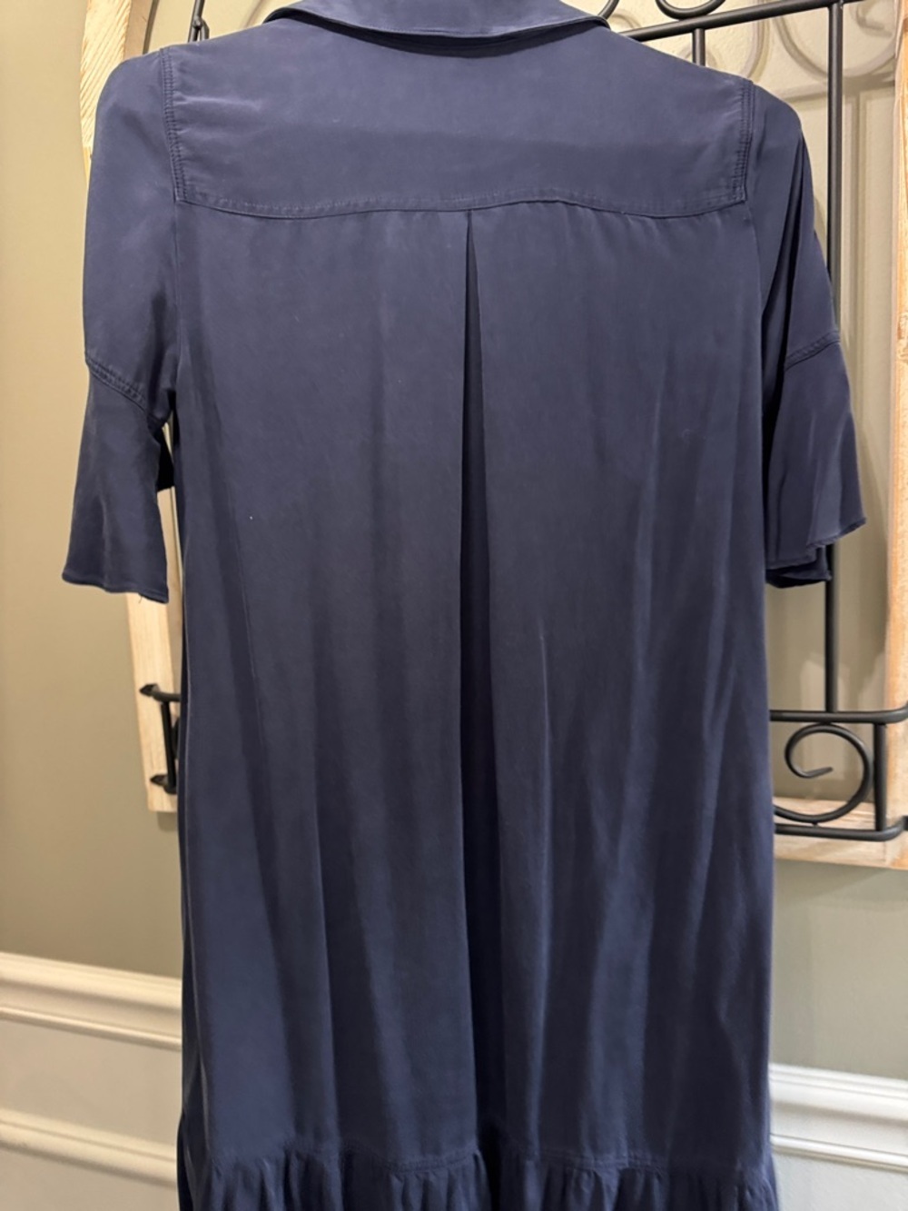 Chico's Navy Short-Sleeve Button Polo size 00 Tiered Dress Modal - Picture 12 of 14